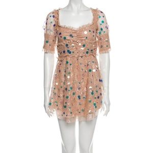 For Love and Lemons Lace Pattern Mini Dress